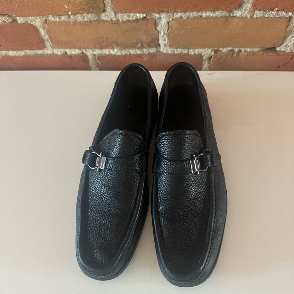 Black Ferragamo Moccasin with Gancini ornament